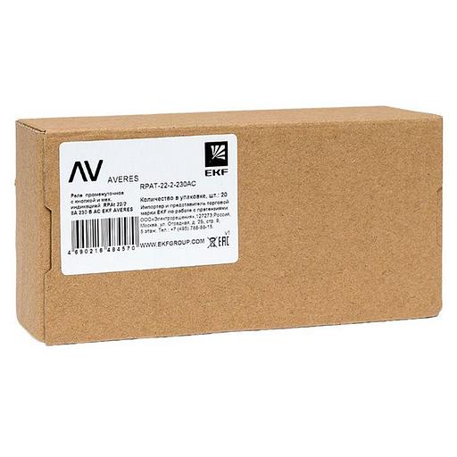 Реле промежуточное с кнопкой и мех. индикацией RPAt 22/2 8А 230В AC EKF rpat-22-2-230AC фото 3