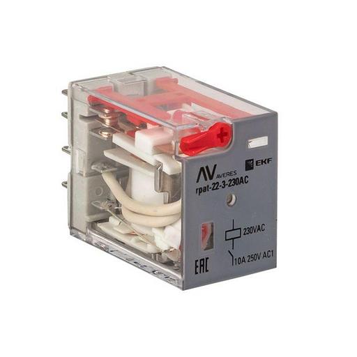 Реле промежуточное RPAt 22/3 10А 230В AC с кнопкой и мех. индикацией AVERES EKF rpat-22-3-230AC фото 4