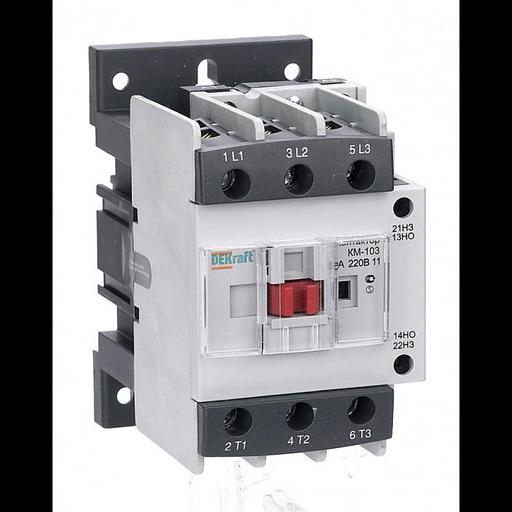 Контактор КМ-103 50А кат. 220В AC 1НО+1НЗ AC-3 DEKraft 22133DEK фото 1