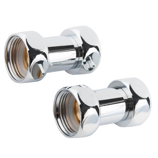 Комплект соединений для полотенцесушителя прямой гайка/гайка 1'х1' хром фото 1