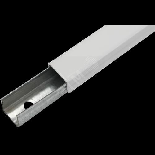 Кабель-канал металлический оцинкованный (ККМО 15х15) поставляется с крышкой белого цвета, 80м фото 1