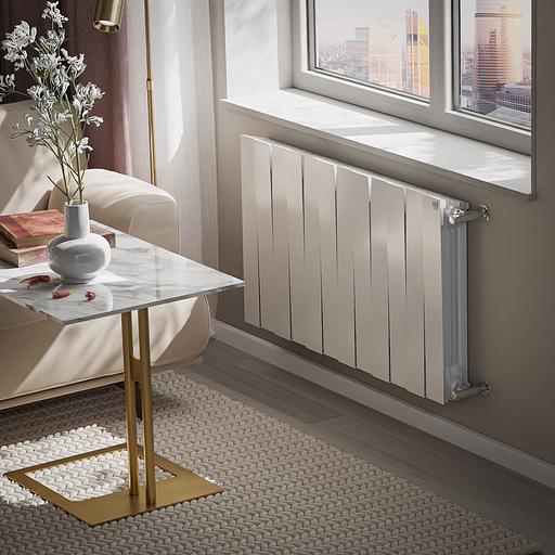 Радиатор биметаллический секционный 500/100/12 боковое подключение цвет Bianco Traffico фото 7