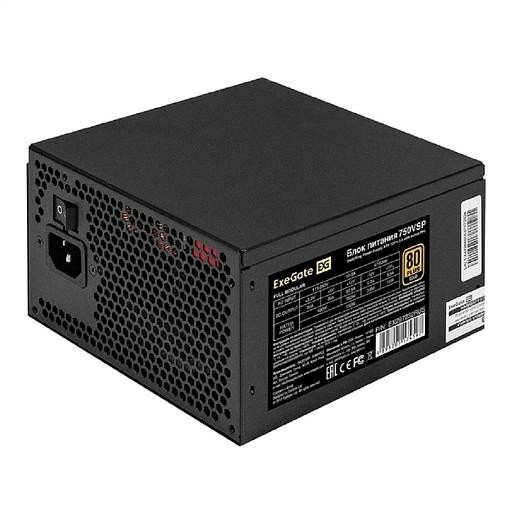 Exegate EX297232RUS Блок питания 750W 80 PLUS® GOLD 750VSP FC (ATX3.0, APFC, КПД 90% (80 PLUS GOLD), 120mm fan, 24pin, 2x(4+4)pin, PCIE5.0/12VHPWR, 4xPCI-E, 6xSATA, 3xIDE, 1xFDD, Full Cable Management фото 1