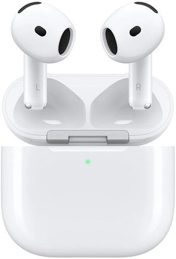 Гарнитура вкладыши Apple A3055,A3056,A3059 AirPods 4 ANC белый беспроводные bluetooth в ушной раковине (MXP93LL/A) фото 1