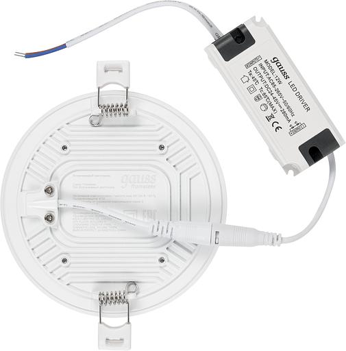 Светильник светодиодный ДВО 18 Вт 4000К 1800 лм 85-265В IP20 D120х27мм монт d106мм Пластик безрамочный Frameless Gauss фото 4