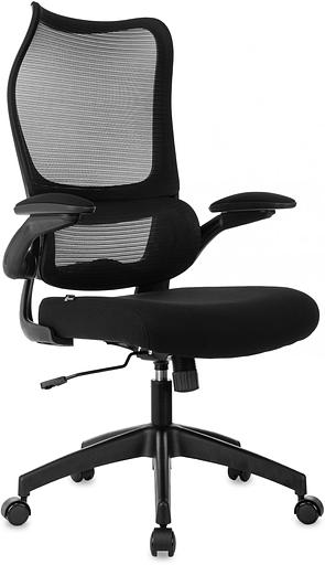 Кресло руководителя Бюрократ Sigma 1 черный сетка/ткань крестов. пластик фото 1