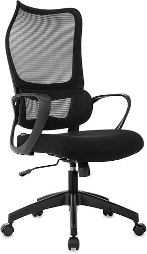 Кресло руководителя Бюрократ Sigma 2 черный сетка/ткань крестов. пластик фото 1