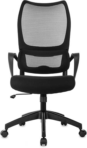 Кресло руководителя Бюрократ Sigma 2 черный сетка/ткань крестов. пластик фото 2