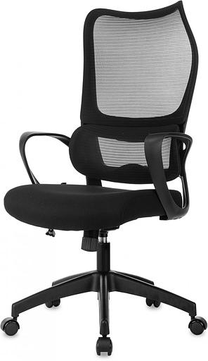 Кресло руководителя Бюрократ Sigma 2 черный сетка/ткань крестов. пластик фото 3