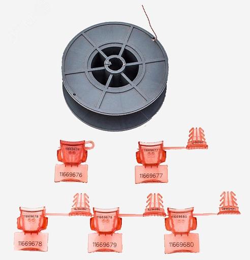 Комплект трос+пломба пластиковая защелка (50 шт.) фото 1