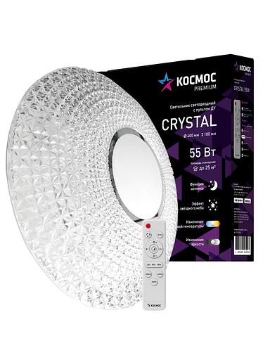 Светильник светодиодный ДБО-55 Вт настенно-потолочный управляемый CRYSTAL 230В 3000-6500K 4400Лм 400x100мм фото 2