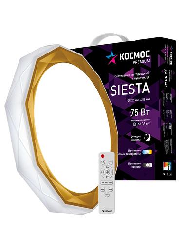 Светильник светодиодный ДБО-75 настенно-потолочный управляемый SIESTA 230В 3000-6500K 6000Лм 525x88мм фото 2