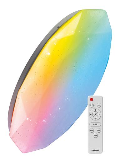 Светильник светодиодный ДБО-75 настенно-потолочный управляемый DIAMOND-RGB 230В 3000-6500K 6000Лм 502x83мм с RGB подсветкой фото 1