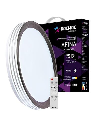 Светильник светодиодный ДБО-75 настенно-потолочный управляемый AFINA 230В 3000-6500K 6000Лм 485x90мм фото 2