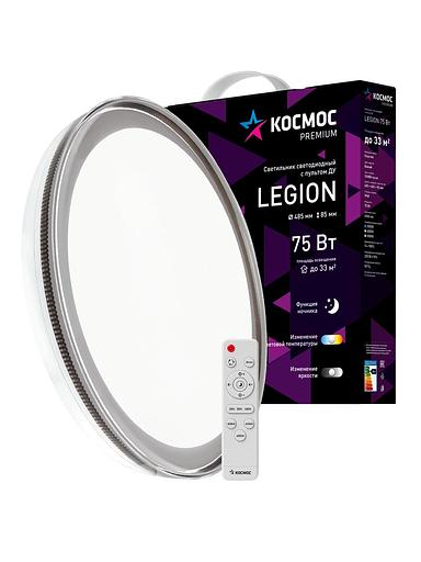 Светильник светодиодный ДБО-75 настенно-потолочный управляемый LEGION 230В 3000-6500K 6000Лм 485x85мм фото 2