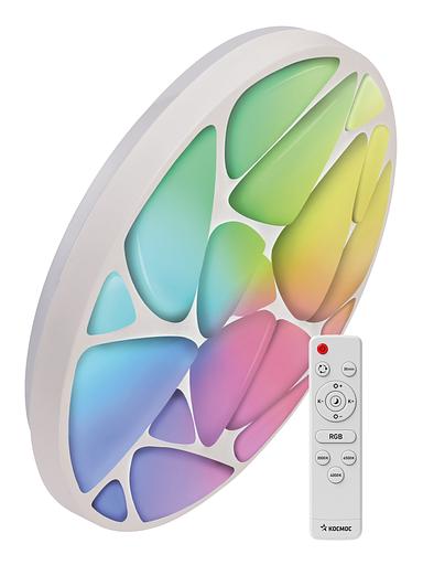 Светильник светодиодный ДБО-75 настенно-потолочный управляемый SHELL RGB 230В 3000-6500K 6000Лм 500x80мм с RGB подсветкой фото 1