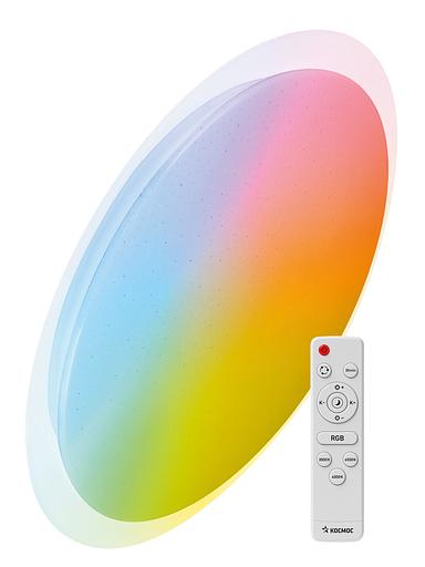 Светильник светодиодный ДБО-75 настенно-потолочный управляемый GALAXY-RGB 230В 3000-6500K 6000Лм 555x83мм с RGB подсветкой фото 1