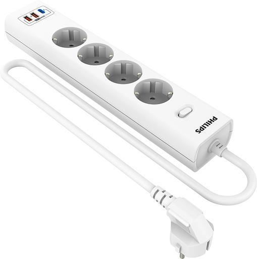 Сетевой фильтр Philips CHP8246WA/51 2м (4 розетки) белый (коробка) фото 1