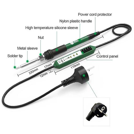 Паяльник цифровой BST-102C 90Вт, 280-480 С фото 3