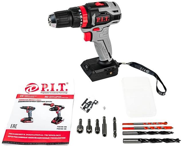 Дрель ударная P.I.T. PSB20H-10B патрон:быстрозажимной реверс фото 3