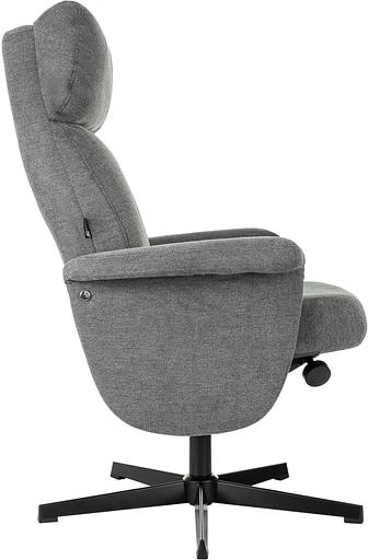 Кресло для дома Бюрократ _Baron с пуфом серый металл черный крестов. (_BARON/GREY) фото 3