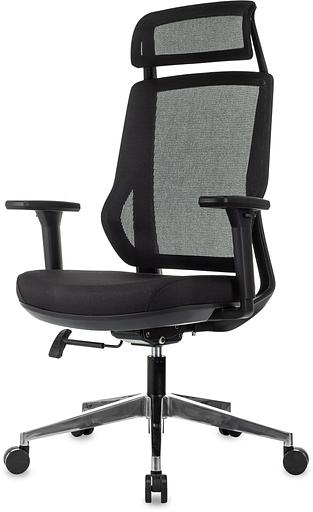 Кресло руководителя Бюрократ MC-412N-H черный сетка/ткань с подголов. крестов. металл хром фото 2