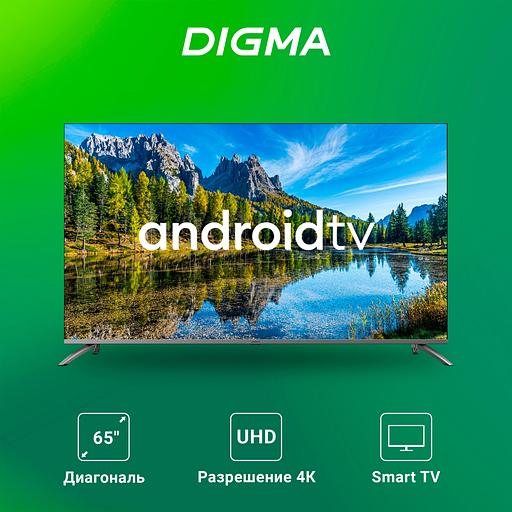 Телевизор LED Digma 65" DM-LED65UBB41 Android TV Frameless Metal темно-серебристый/серебристый 4K Ultra HD 60Hz DVB-T DVB-T2 DVB-C DVB-S DVB-S2 USB WiFi Smart TV фото 2
