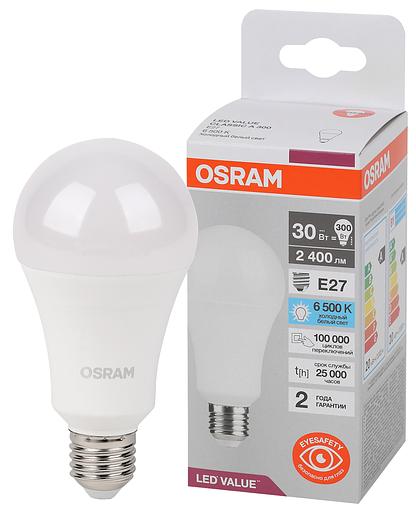 Лампа светодиодная LED Value Грушевидная 30Вт (замена 300Вт), 2400Лм, 6500К, цоколь E27 OSRAM фото 1