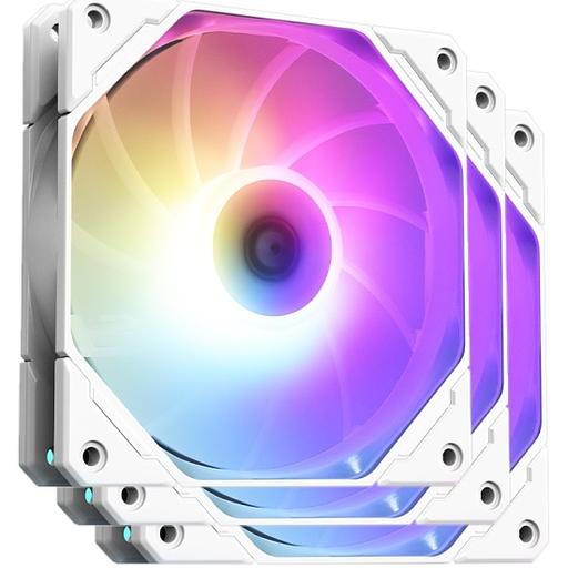 Вентилятор для корпуса ID-COOLING TF-12025-PRO-ARGB TRIO WHITE (3 pcs, 120mm, 1800rpm, 35.2 дБ, PWM 4-pin, ARGB, white) (TF-12025-PRO-ARGB TRIO WHITE) фото 1