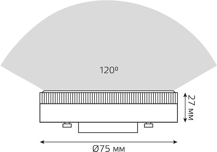 Лампа светодиодная Gauss 108008111 11Вт цок.:GX53 таблетка 220B св.свеч.бел.теп. (упак.:10шт) фото 6