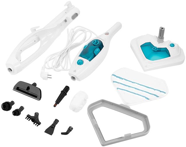 Швабра паровая Kitfort КТ-3908 1300Вт белый/бирюзовый фото 5