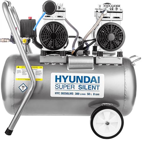 Компрессор поршневой Hyundai HYC 30250LMS безмасляный 300л/мин 50л 2000Вт серебристый/черный фото 4