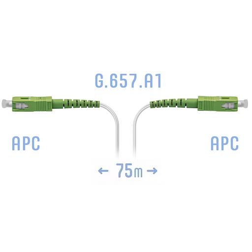 Патчкорд оптический FTTH SC/APC, кабель 604-02-01W, 75 метров фото 1