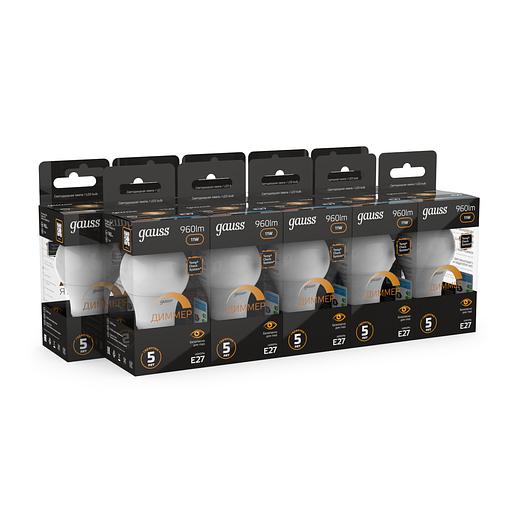 Лампа светодиодная LED 11 Вт 960 лм 3000К AC150-265В E27 А60 (груша) теплая диммируемая Black фото 3