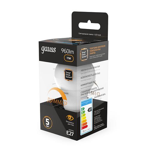 Лампа светодиодная LED 11 Вт 960 лм 3000К AC150-265В E27 А60 (груша) теплая диммируемая Black фото 4