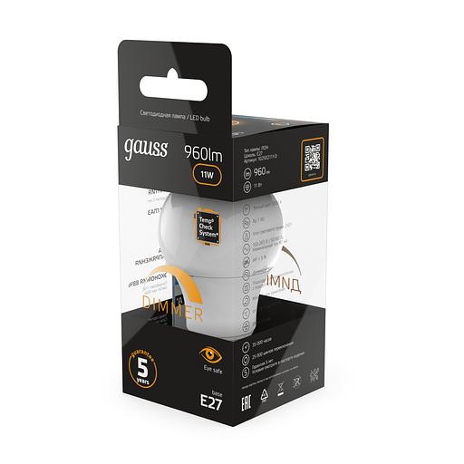 Лампа светодиодная LED 11 Вт 960 лм 3000К AC150-265В E27 А60 (груша) теплая диммируемая Black фото 5