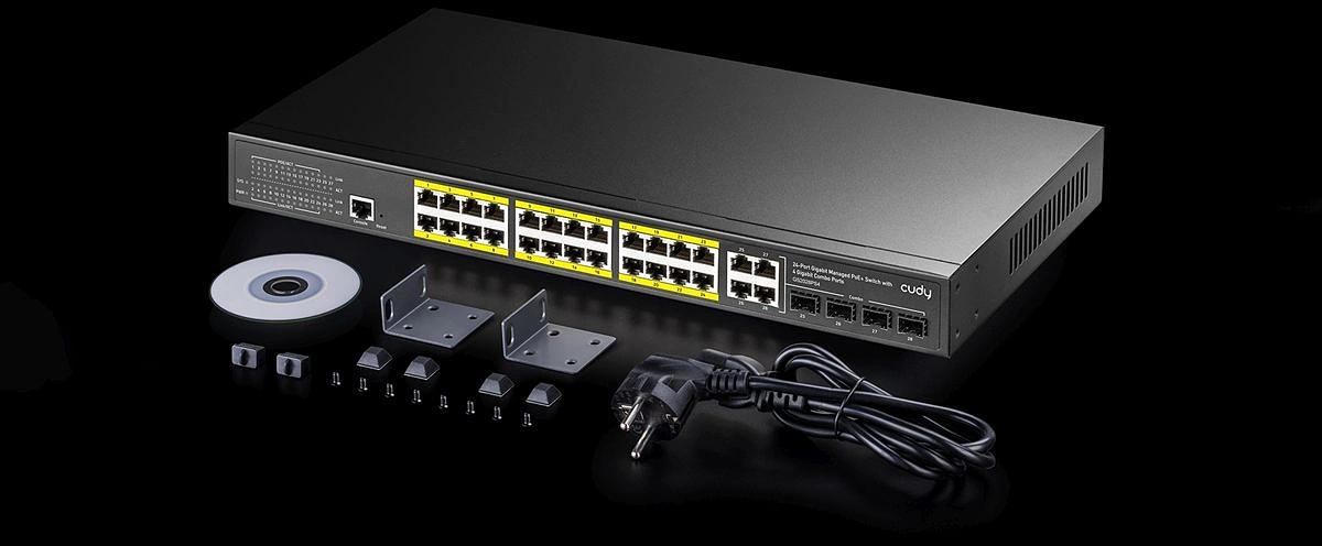 Коммутатор Cudy GS2028PS4-300W (L2) 28x1Гбит/с 4SFP 24PoE+ 300W управляемый фото 4