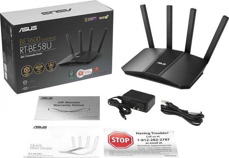 Роутер беспроводной Asus RT-BE58U BE3600 100/1000/2500BASE-T фото 5