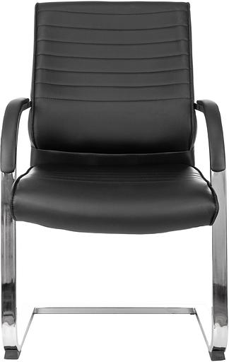 Кресло Бюрократ T-8010-Low-V черный эко.кожа низк.спин. полозья металл хром фото 2