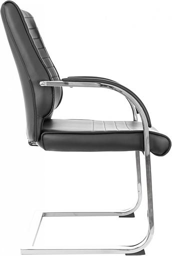 Кресло Бюрократ T-8010-Low-V черный эко.кожа низк.спин. полозья металл хром фото 3