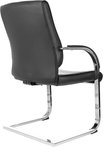Кресло Бюрократ T-8010-Low-V черный эко.кожа низк.спин. полозья металл хром фото 4