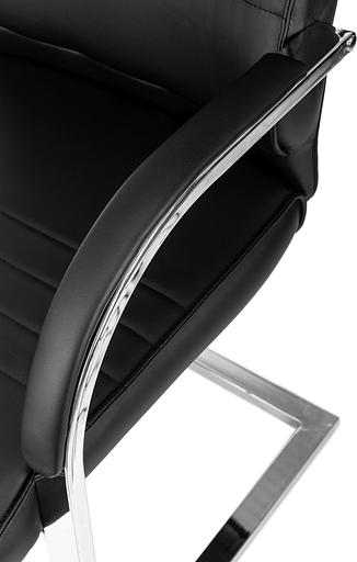 Кресло Бюрократ T-8010-Low-V черный эко.кожа низк.спин. полозья металл хром фото 6