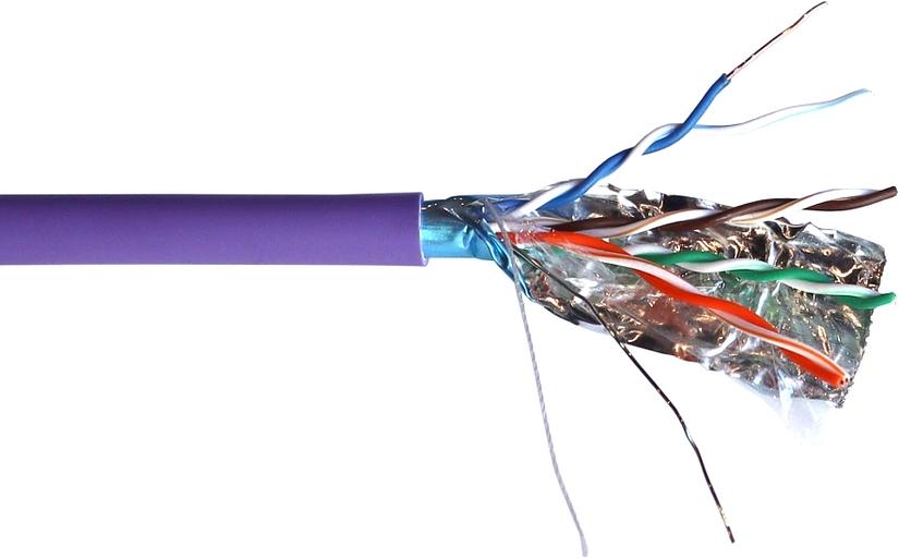 Кабель информационный Lanmaster TWT-5EFTP-NGLS кат.5E FTP 4 пары 24AWG нг(А)-LS внутренний 305м фиолетовый фото 1