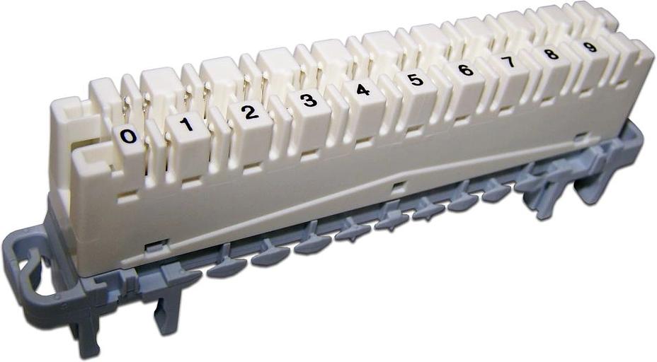 Плинт Lanmaster TWT-LSA10P-DIS-5E 10 пар LSA-PROFIL размык. ABS пластик фото 1