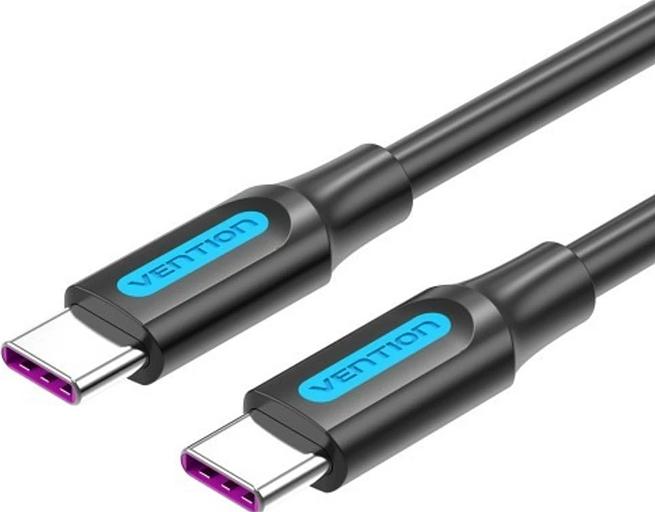 Кабель Vention USB 2.0 CM/CM 5А PD100W - 1м. Черный Vention COTBF фото 1