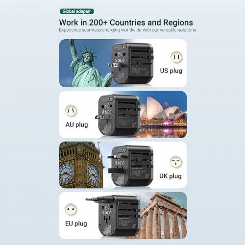 Универсальный дорожный адаптер Vention USB (C + A + A) Черный Vention FJCB0 фото 5