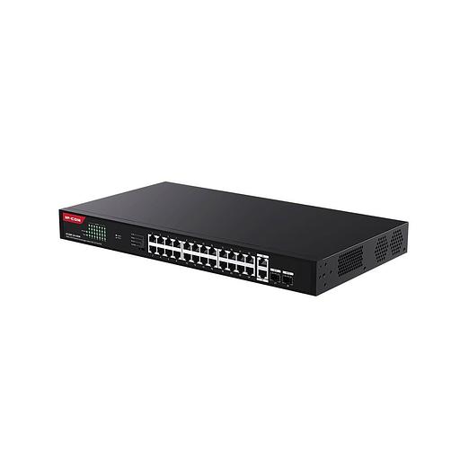 IP-COM G1128P-24-410W Коммутатор неуправляемый PoE, 28 портов, 26x1 Гбит/с, SFP 2x1 Гбит/с, PoE 24x30 Вт (до 370 Вт) фото 1