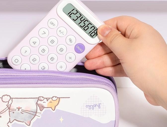 Калькулятор карманный Deli EM10 сиреневый 8-разр. фото 2