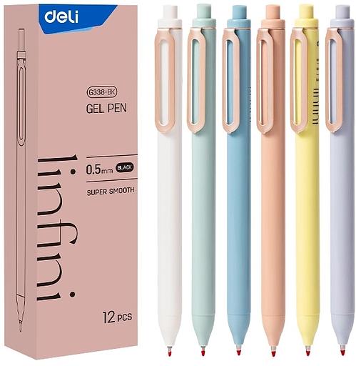 Ручка гелев. автоматическая Deli EG338-BK ассорти d=0.5мм черн. черн. фото 1
