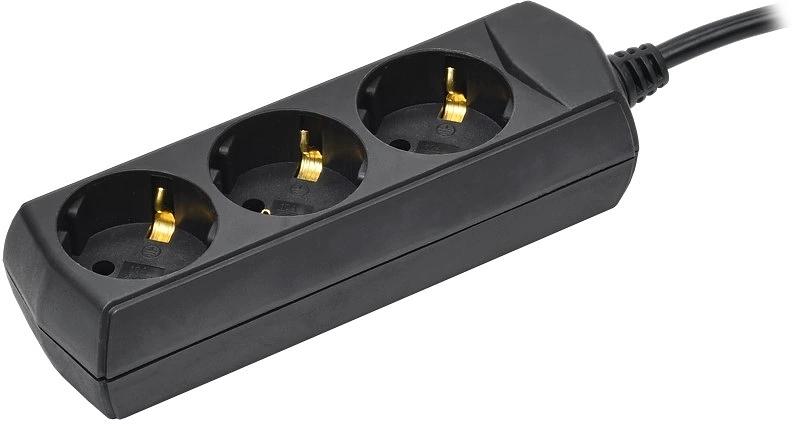 Сетевой удлинитель IEK GENERICA У03 5м (3 розетки) черный (пакет ПЭ) фото 1